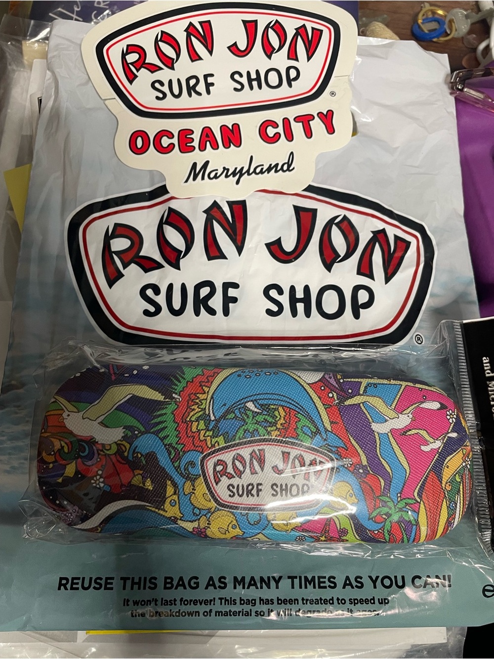 Ron Jon Surf Shop Colorful Sunglasses Case - NWT